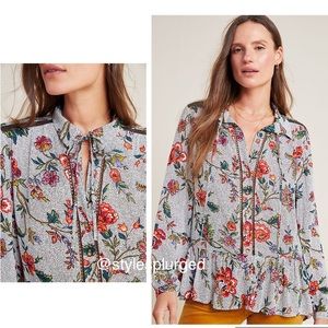 NWT ANTHRO Janie Flounced Peasant blouse size 6